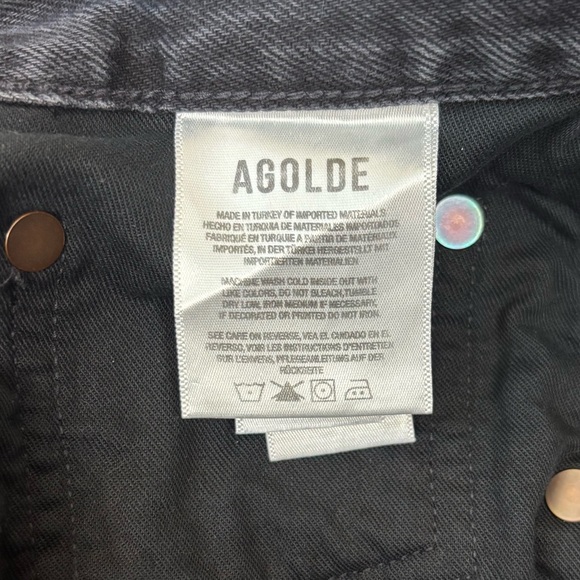 Agolde Valen Mid Rise Vintage Straight Leg Jeans Size 31 In Hitch Black Rigid - Picture 9 of 11